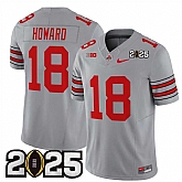 Men's Ohio State Buckeyes #18 Will Howard Grey 2025 CFP Final Patch F.U.S.E. Vapor Limited Stitched Football Jersey,baseball caps,new era cap wholesale,wholesale hats